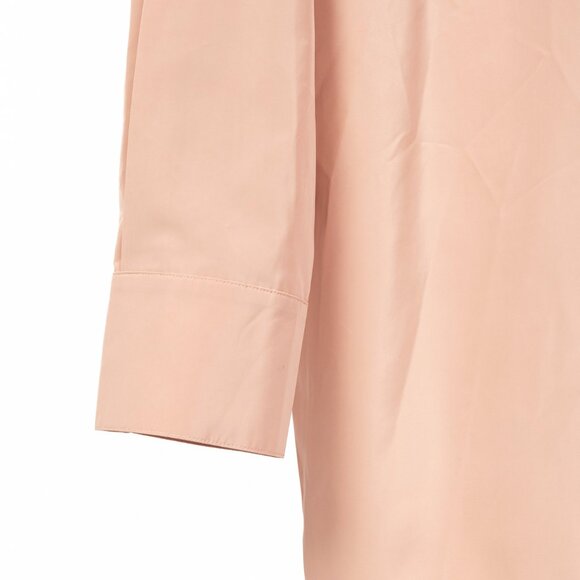 Tibi Toffee Italian Sporty Nylon Cocoon-Back Buttoned Shirt - Picture 6 of 10